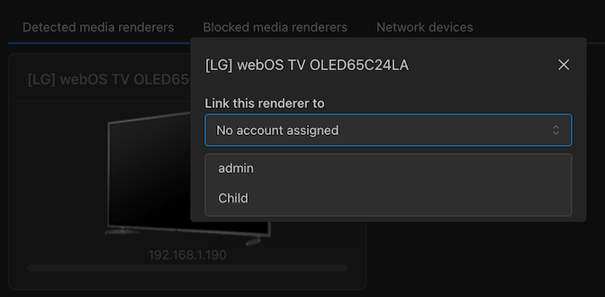 Beispiel, wie man einem Renderer ein Konto zuweisen kann